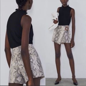 Zara Snake Print Mini Skirt/Skort